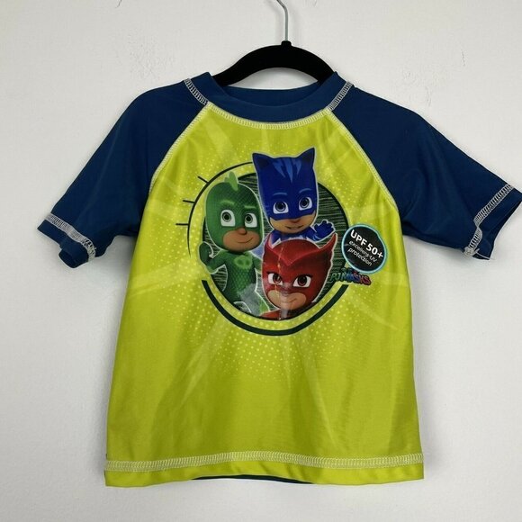 Toddler Swim Shirt Little Boys Spiderman and Pj Masks Size 2T - Picture 2 of 7